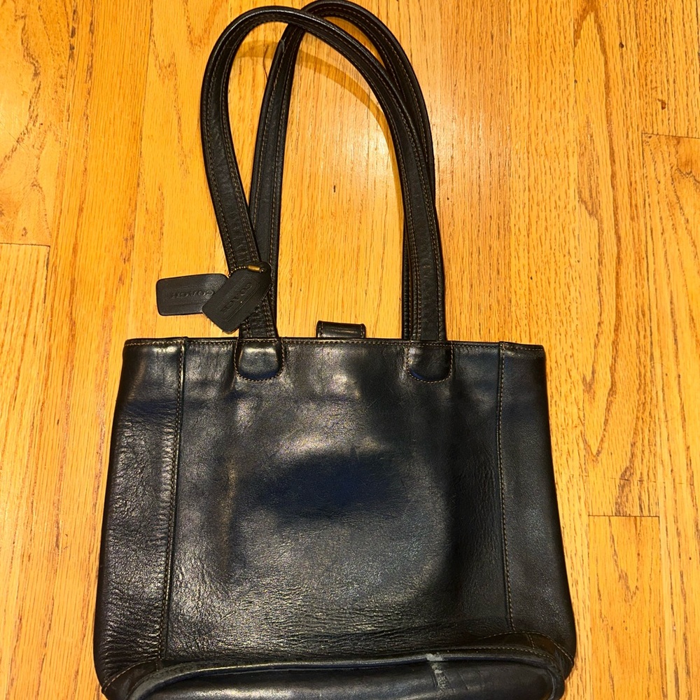 Coach Black Leather Tote